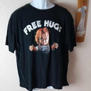 Chucky Black Tee Shirt with Graphic Print